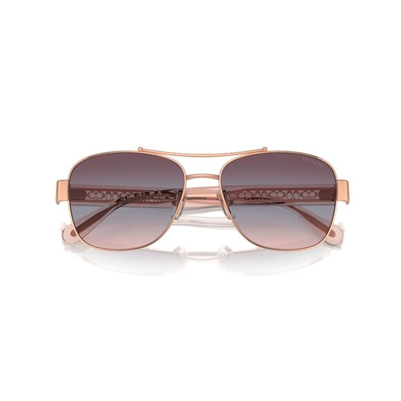 New COACH CR617 Pink Aviator HC7161 9331/0J Sunglasses Women - Picture 4 of 6